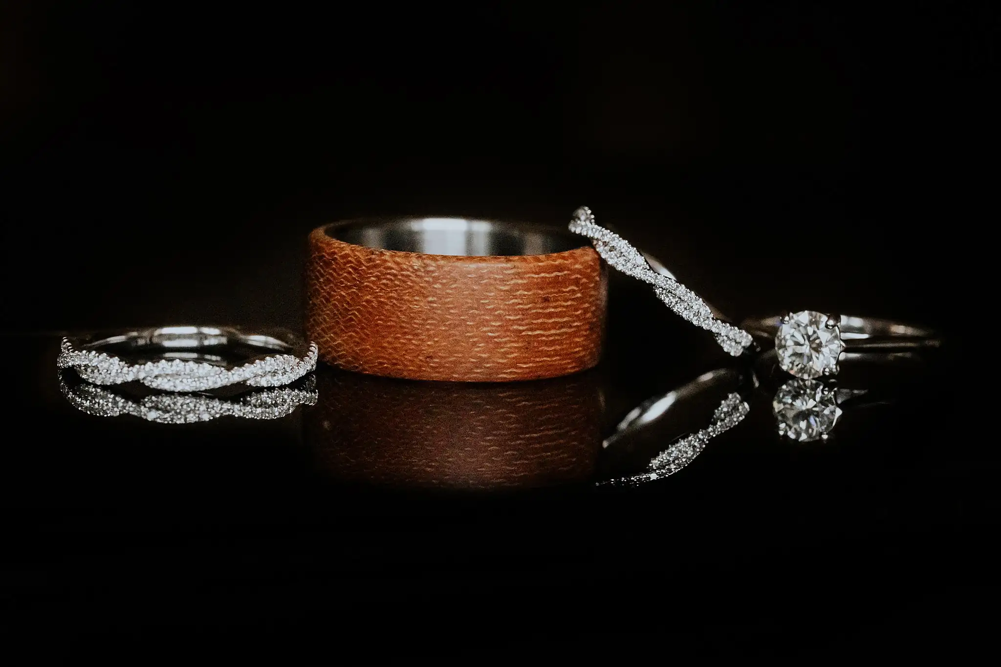 Barnesly Gardens Wedding Top Atlanta Photographers Wedding Details: the two diamond bands beside his hammered gold ring, at a wedding at Barnsley Gardens in Adairsville, GA