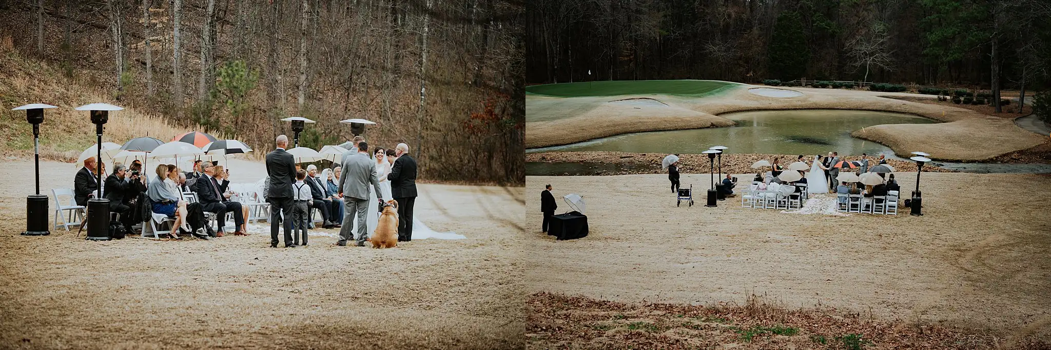 Barnesly Gardens Wedding Top Atlanta Photographers Wedding Ceremony: the whole lawn from the far side of the water, in a set, at their wedding at Barnsley Gardens in Adairsville, GA