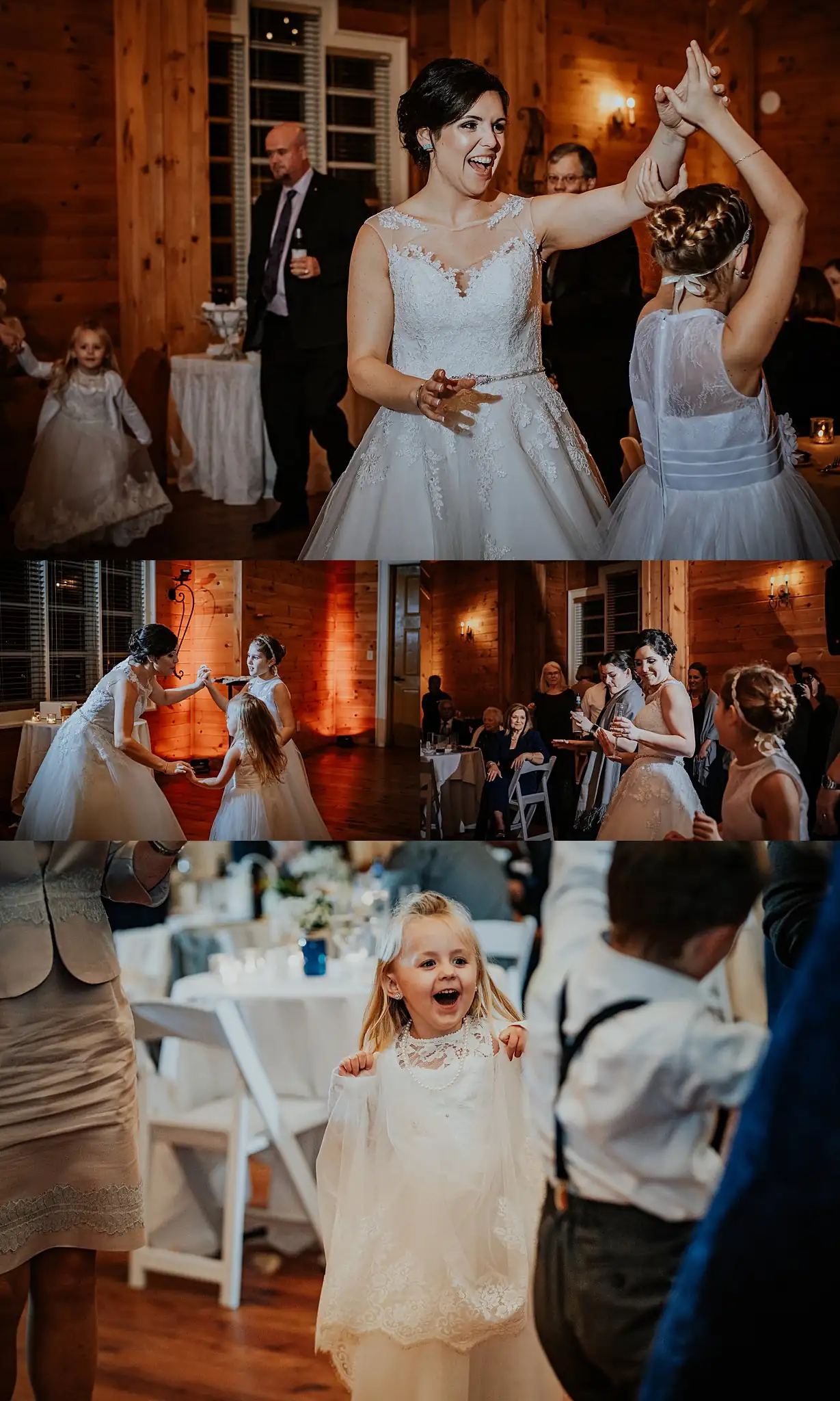 Barnesly Gardens Wedding Top Atlanta Photographers Wedding Reception: the dancing, and a child mid-laugh, in a set, at their wedding at Barnsley Gardens in Adairsville, GA