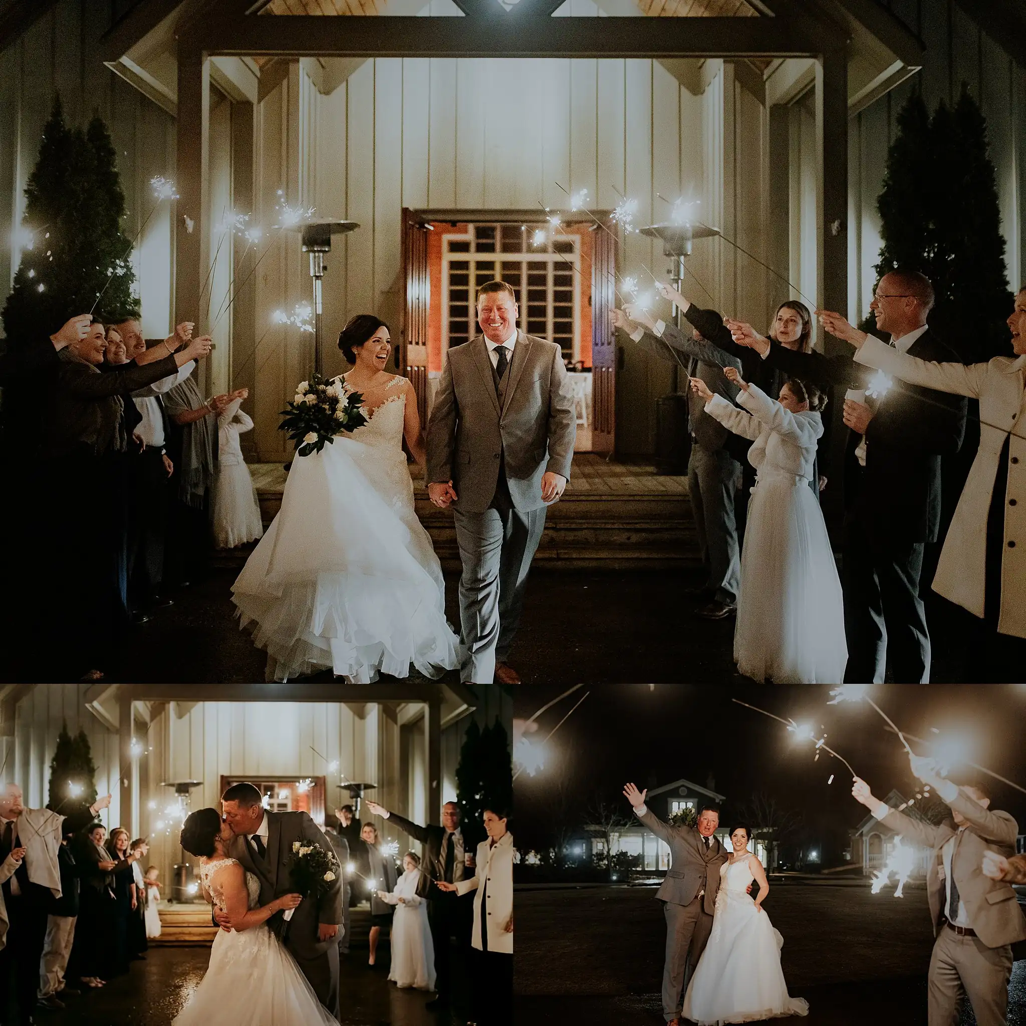 Barnesly Gardens Wedding Top Atlanta Photographers Sparkler Exit: the couple going out through the sparklers, in a set, at their wedding at Barnsley Gardens in Adairsville, GA