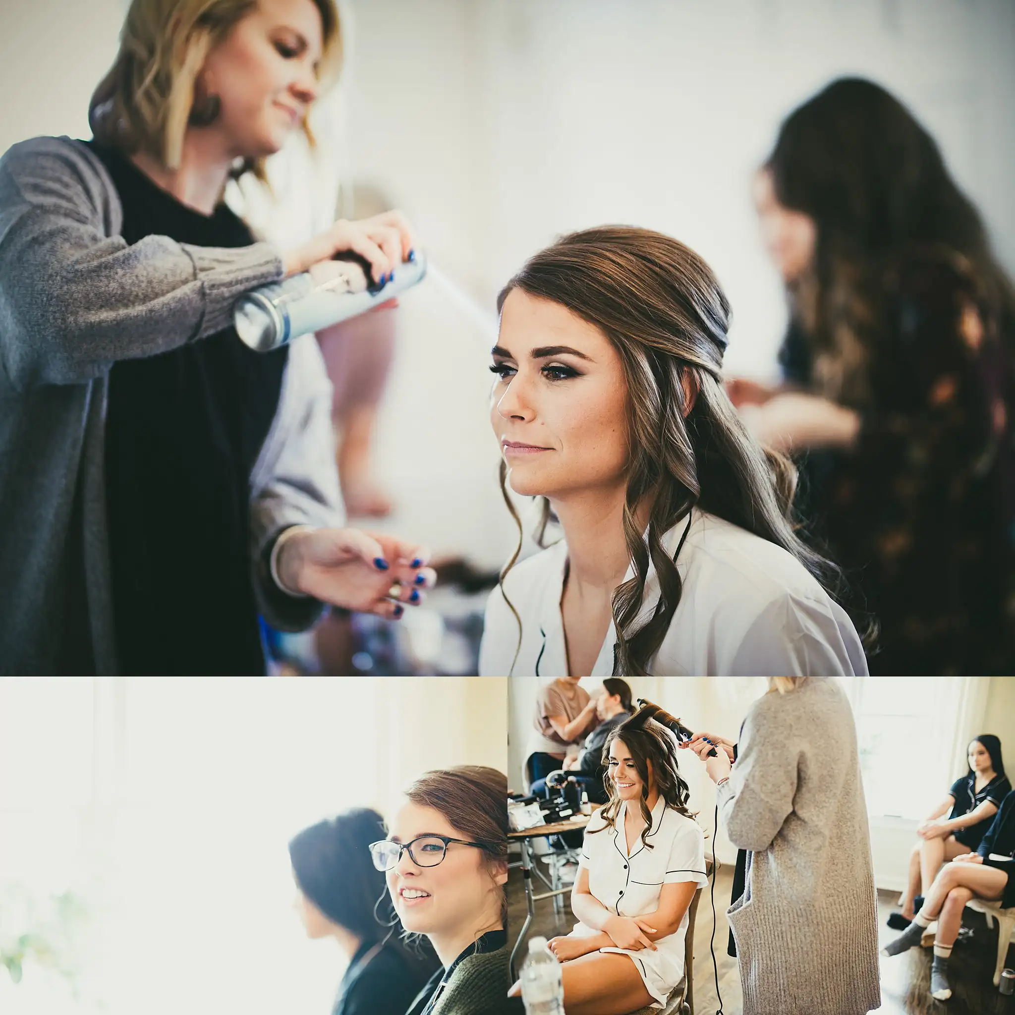 2019-04-22_0011.jpg Getting Ready: the bride's hair being finished, in a set, before their wedding at Little River Farms in Milton, GA