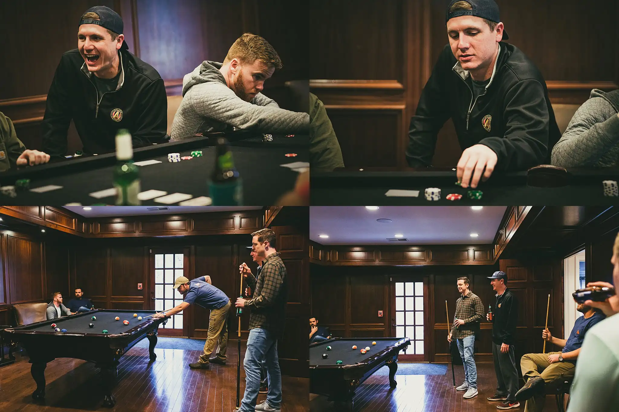 2019-04-22_0018.jpg Getting Ready: the groomsmen around the pool table, in a set, before their wedding at Little River Farms in Milton, GA