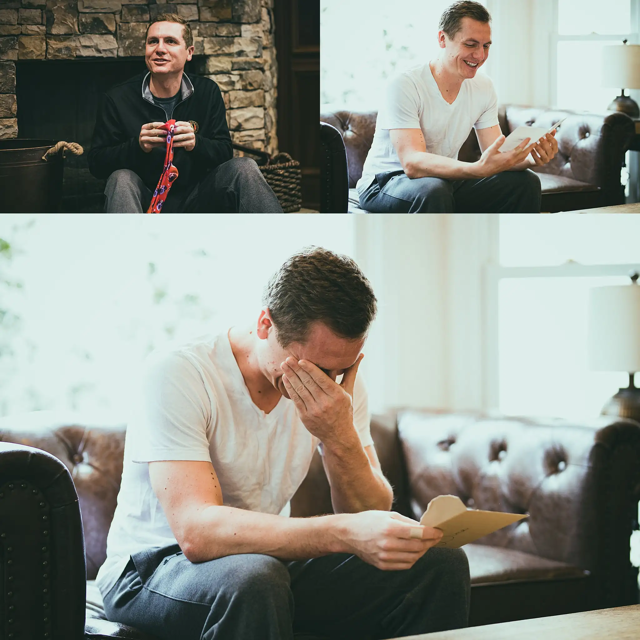 2019-04-22_0019.jpg Getting Ready: the groom reading his letter, in a set of three, before their wedding at Little River Farms in Milton, GA