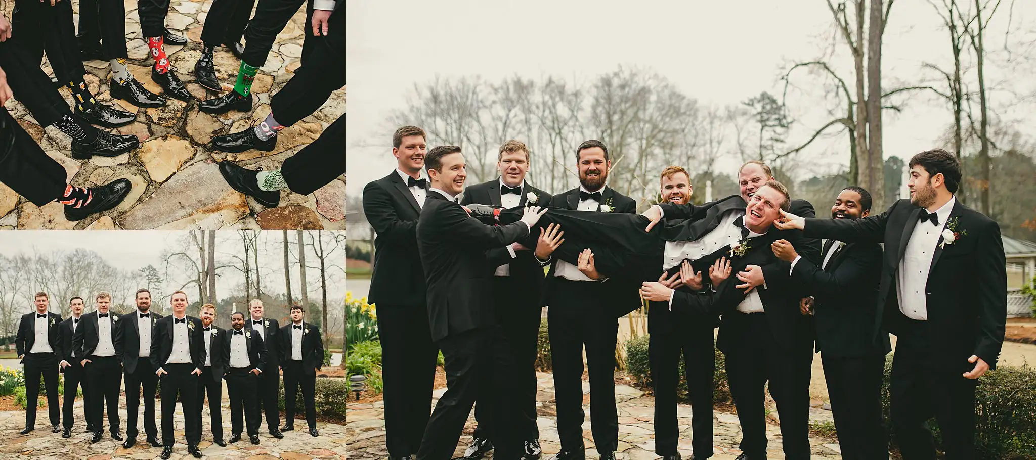 2019-04-22_0026.jpg Wedding Party: a ceiling detail, and the groomsmen clowning outdoors, at their wedding at Little River Farms in Milton, GA