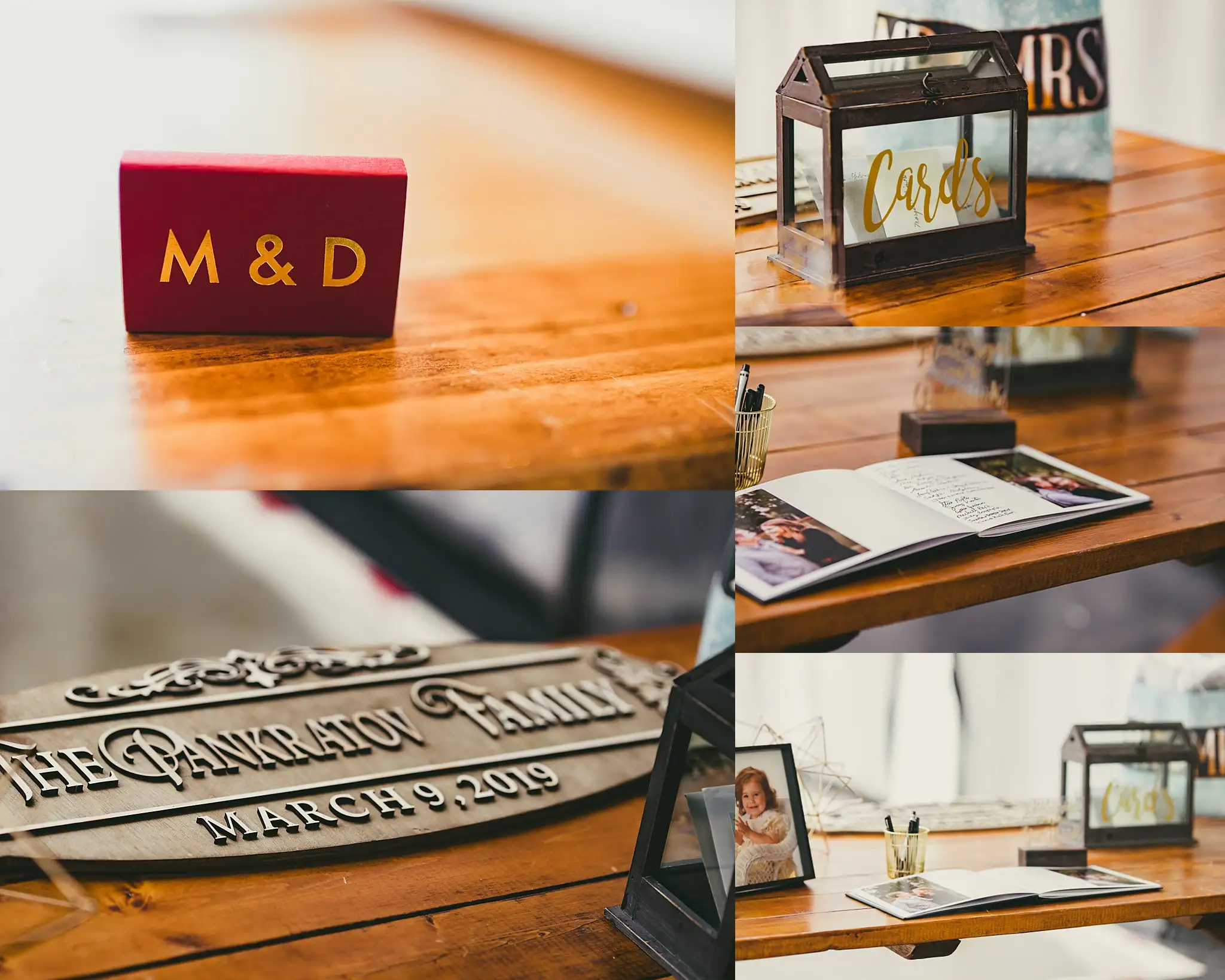 2019-04-22_0028.jpg Reception Details: the ring box, the card lantern and the guest book, at their wedding at Little River Farms in Milton, GA
