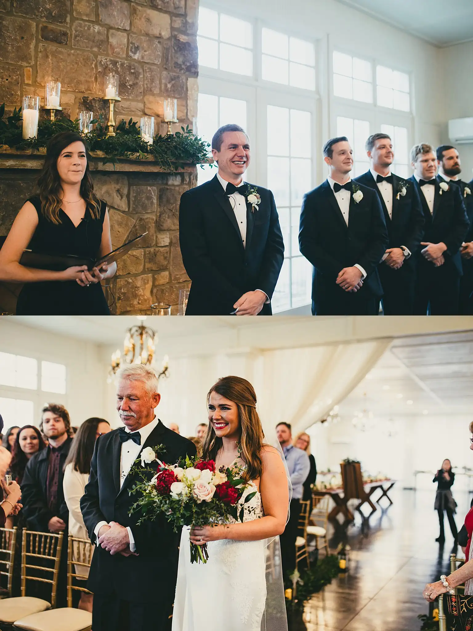 2019-04-22_0030.jpg Processional: the groomsmen, and the bride with her father, at their wedding at Little River Farms in Milton, GA