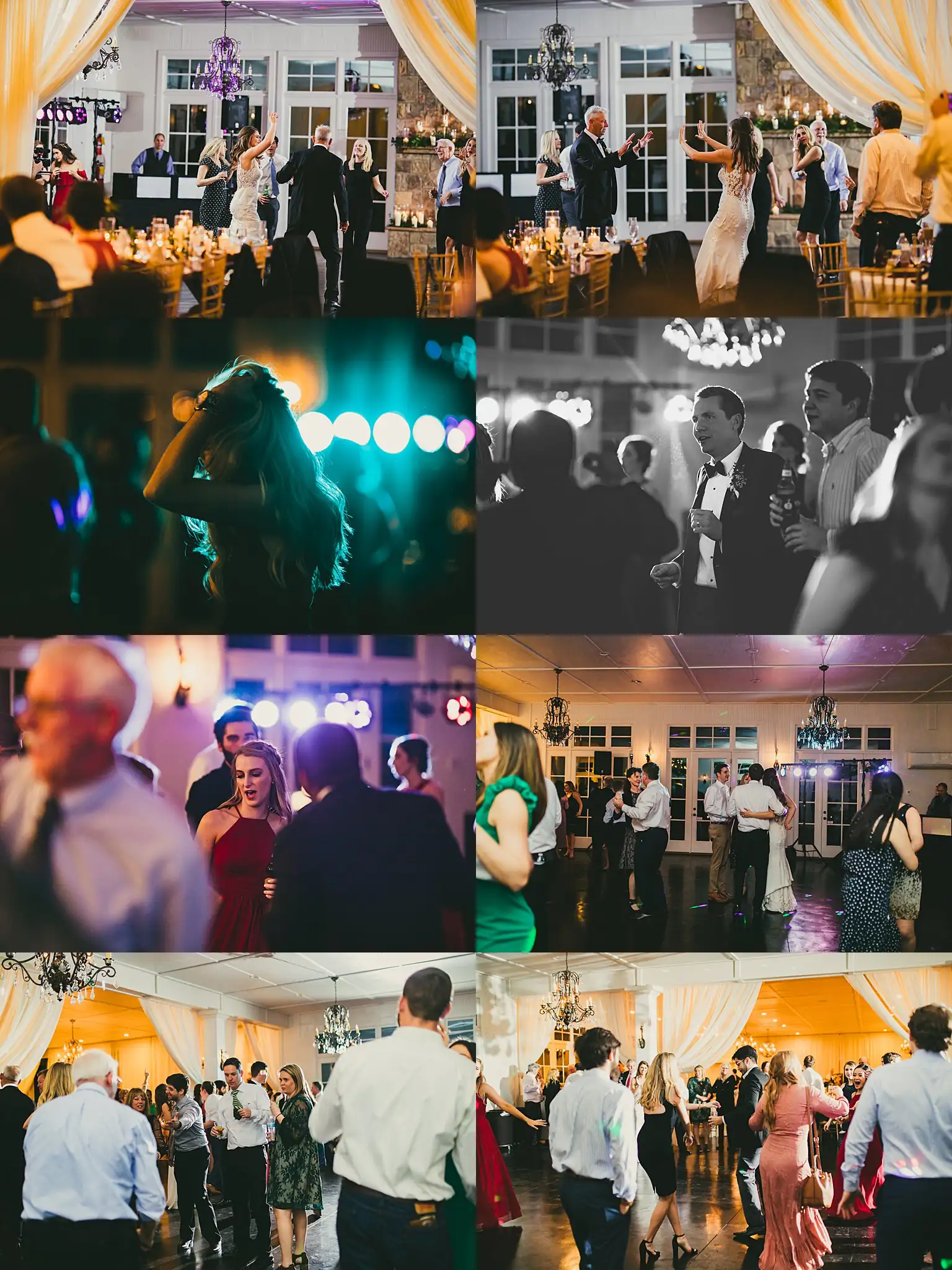 2019-04-22_0048.jpg Wedding Reception: the dance floor under coloured lights, in a set, at their wedding at Little River Farms in Milton, GA