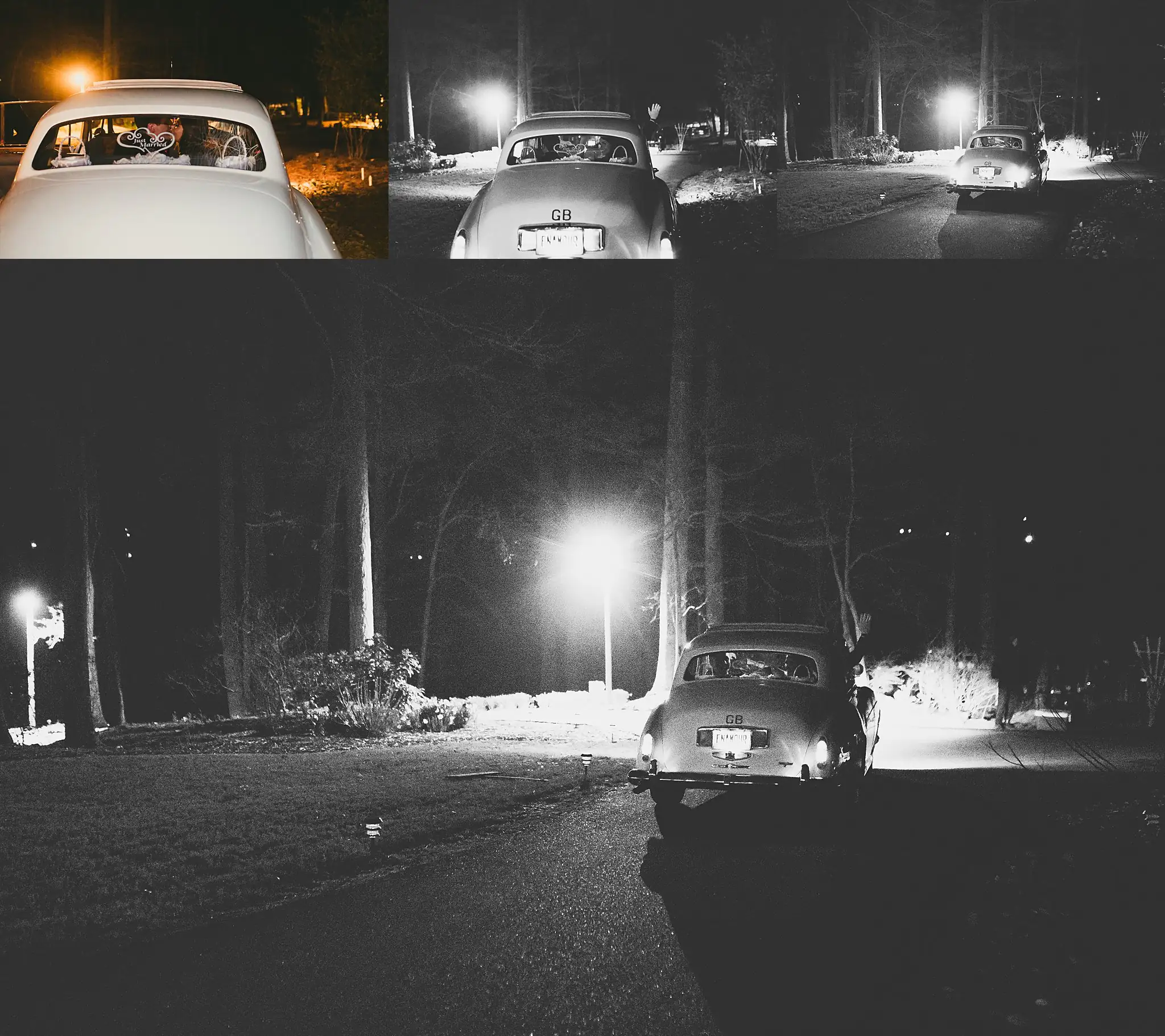 2019-04-22_0054.jpg Send-Off: the car driving away into the night, in a set, at their wedding at Little River Farms in Milton, GA