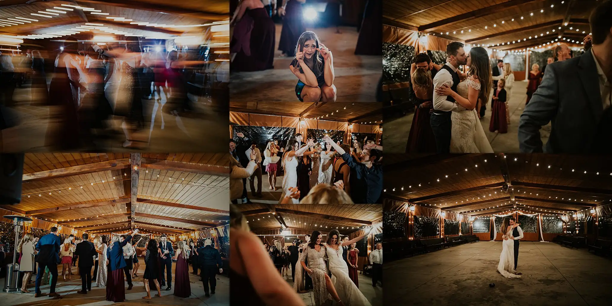 Wedding Reception: the last dances, and a dip on the floor, in a set, at their wedding at the Reid Barn in Cumming, GA