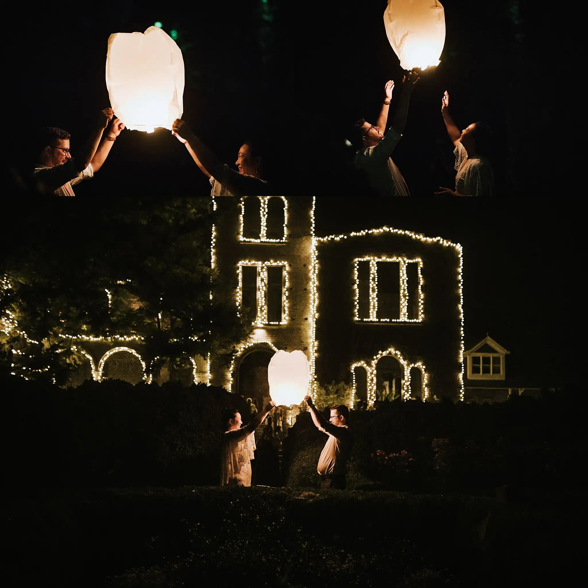 AtlantaWeddingPhotographers_0497.jpg Send-Off: sky lanterns let go above the lit ruins, at their wedding at Barnsley Gardens Resort in Adairsville, GA