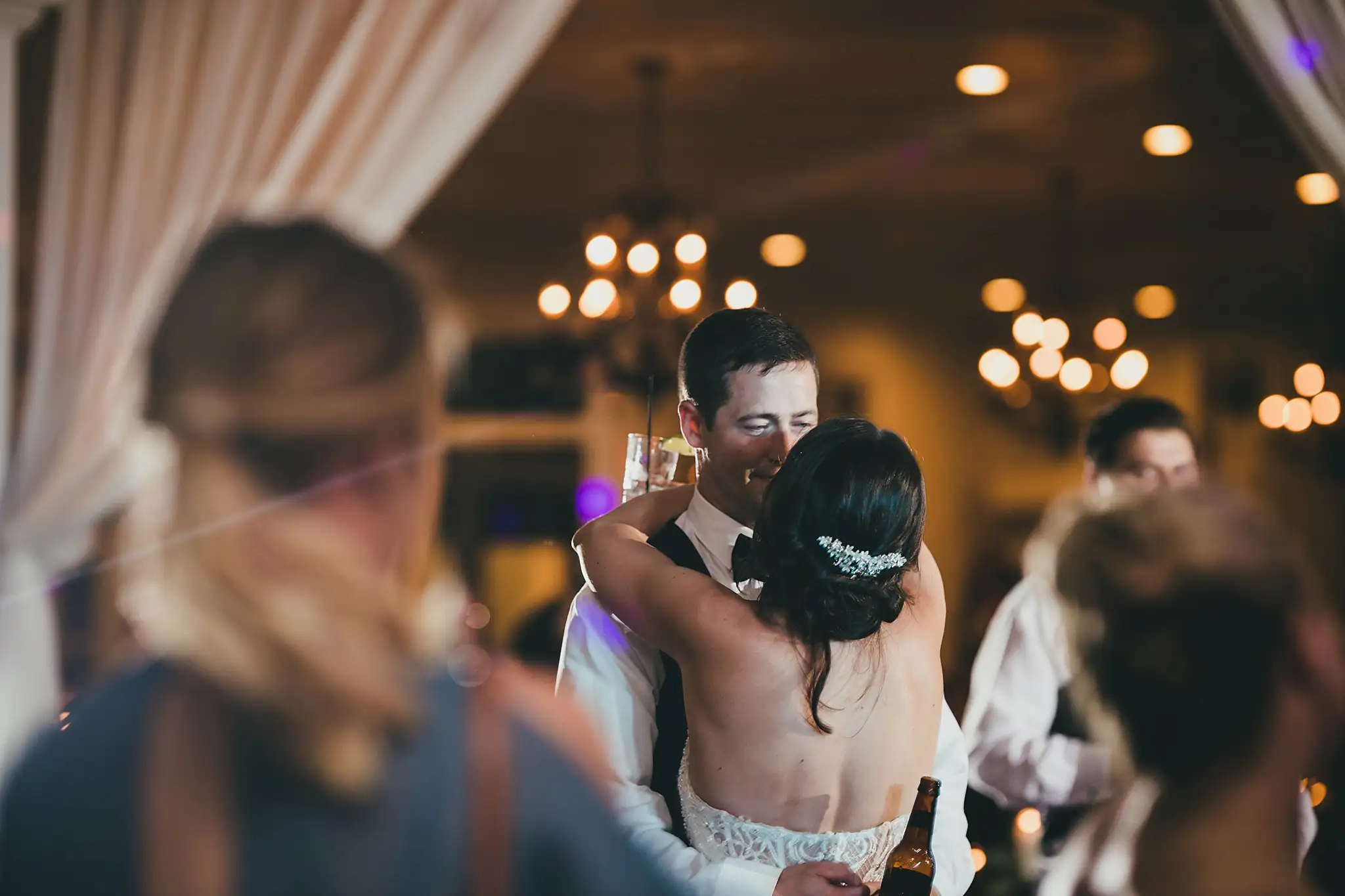 Wedding Reception: the bride out on the dance floor, at their wedding at Little River Farms in Milton, GA