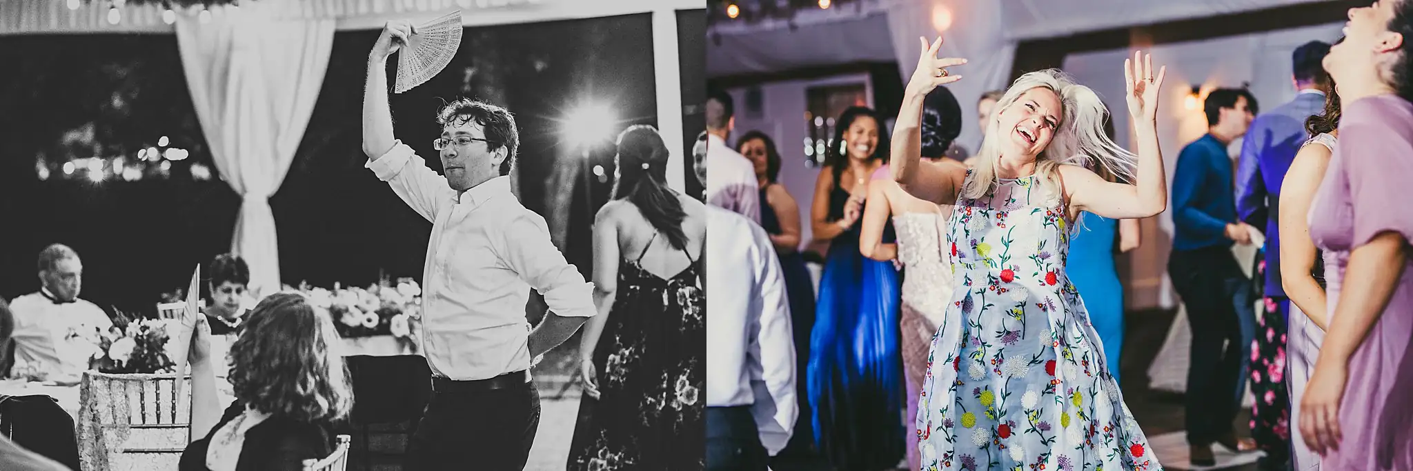 Wedding Reception: the guests out on the dance floor, at their wedding at the Piedmont Garden Tent in Atlanta, GA