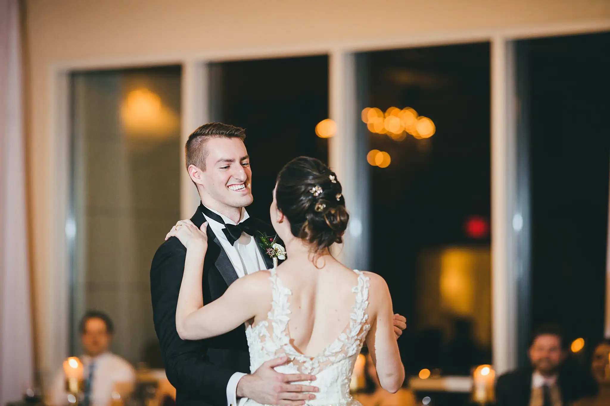 First Dance: the couple dancing close, at their wedding at Ashton Gardens Atlanta in Sugar Hill, GA