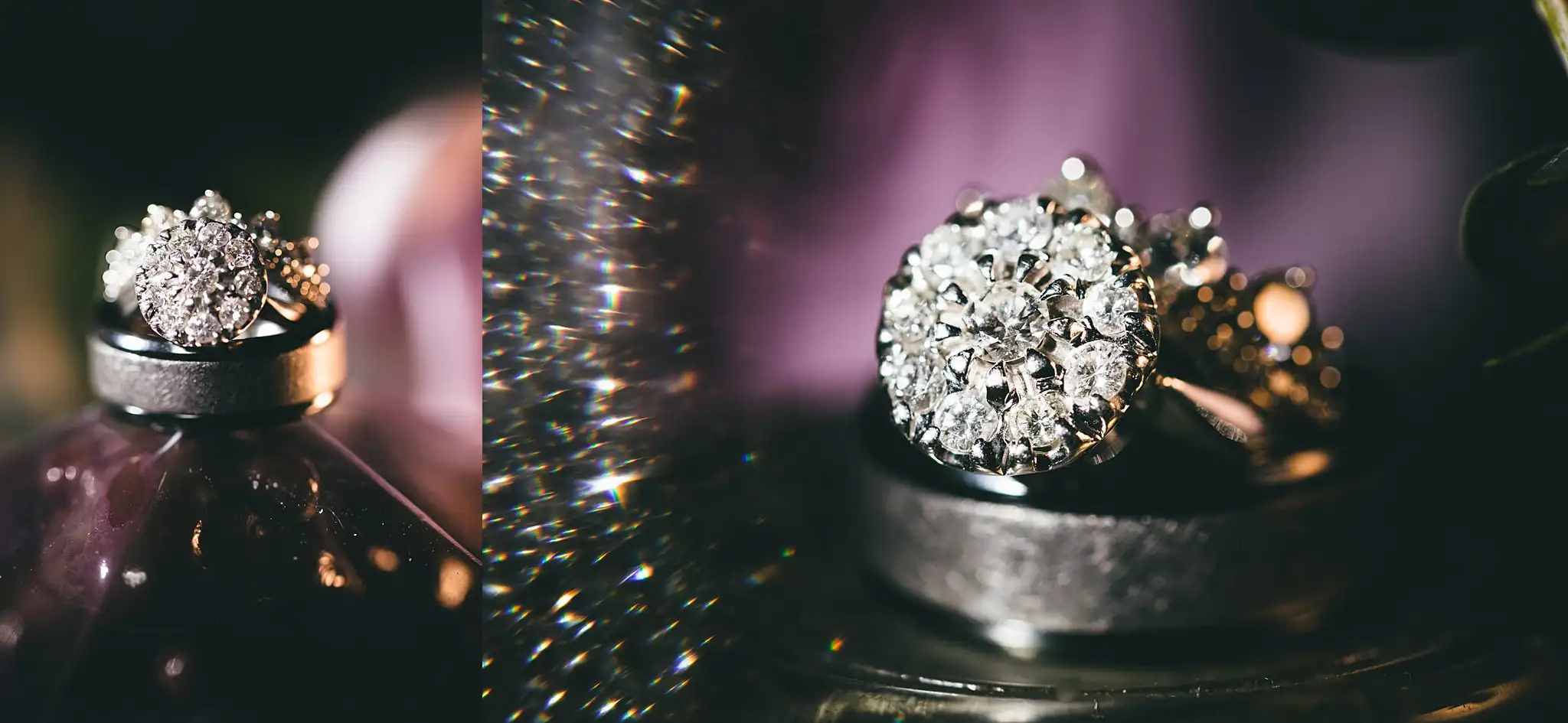 AtlantaWeddingPhotographers_1466.jpg Wedding Details: the wedding bands, one set with a crystal cluster, at a wedding at Three Birches in Alpharetta, GA