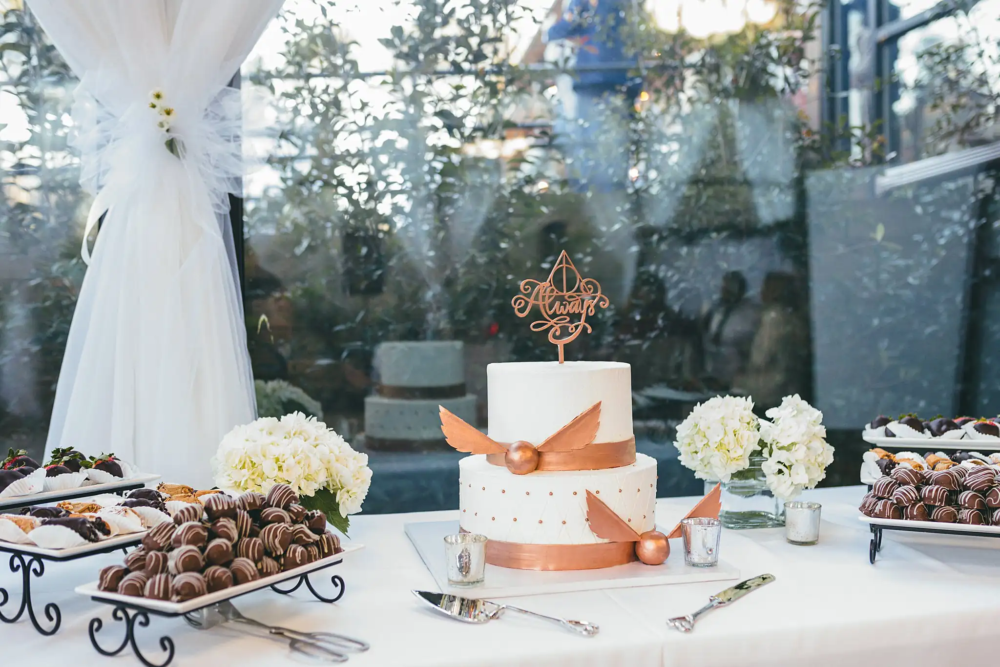 AtlantaWeddingPhotographers_1471.jpg Wedding Cake Details: the cake and the dessert table, at their wedding at Three Birches in Alpharetta, GA
