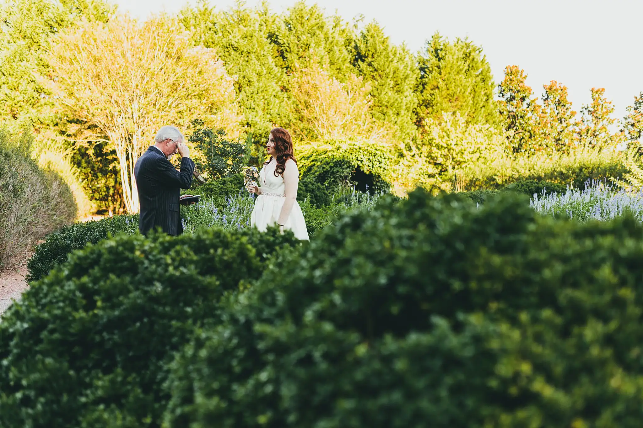 AtlantaWeddingPhotographers_1559.jpg Processional: her father wiping his eyes as they walk out, at their micro ceremony at Barrington Hall in Roswell, GA