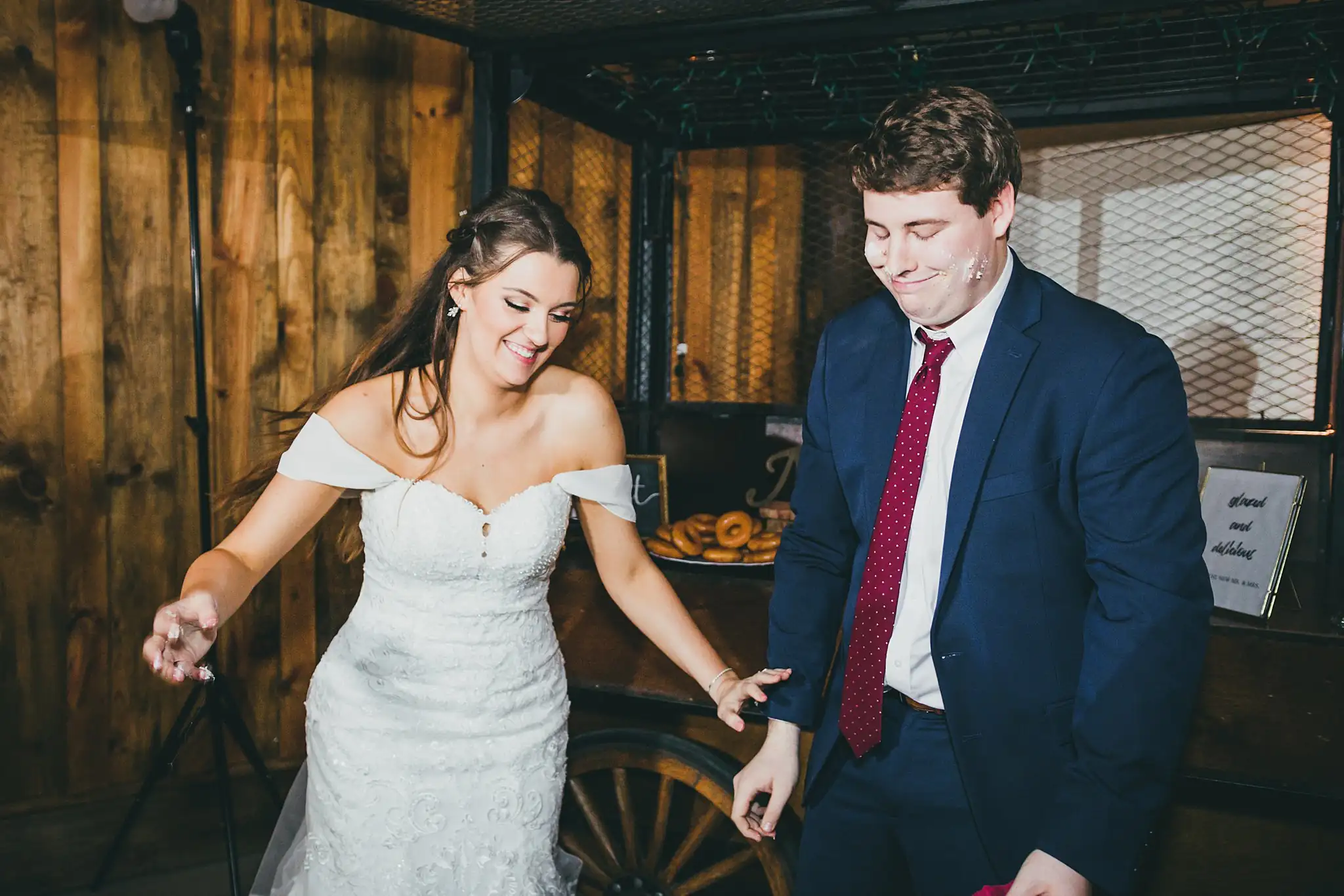Barn at Harper Pines Wedding Thomaston, GA Atlanta Wedding Photographers Wedding Reception: the couple dancing, at their wedding at the Barn at Harper Pines in Thomaston, GA