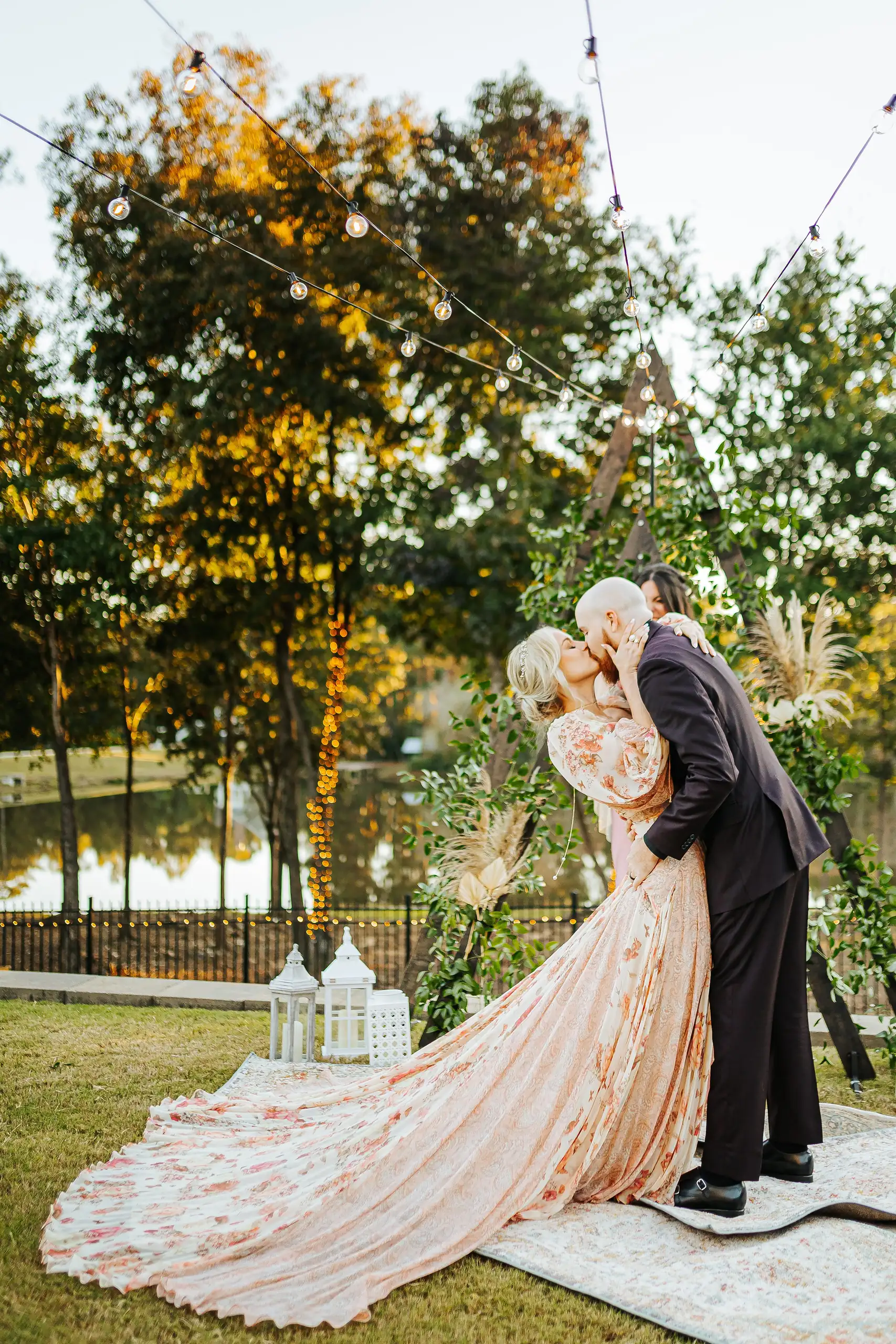 Ceremony Halie Ned Backyard Wedding Fayetteville Atlanta Love and Story Photography