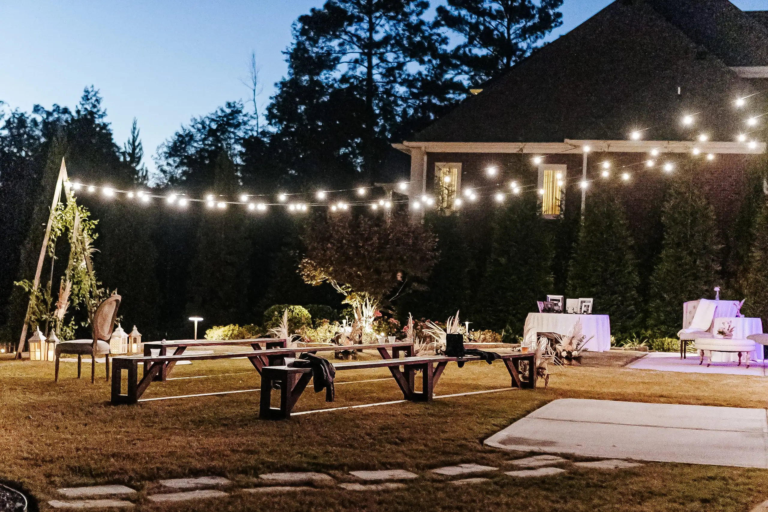 Reception Halie Ned Backyard Wedding Fayetteville Atlanta Love and Story Photography