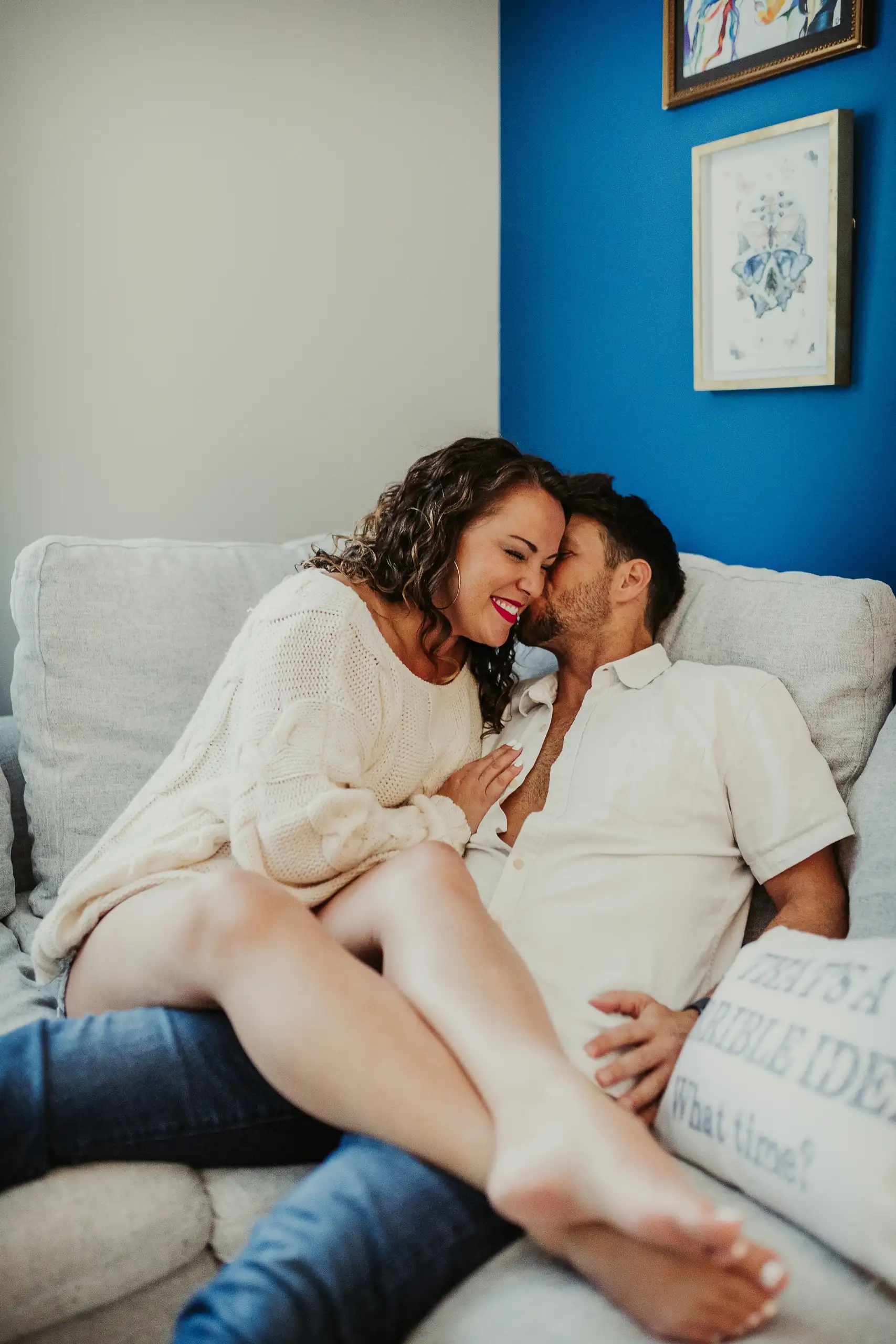 Engagement Rachell Jim Home Session Love and Story