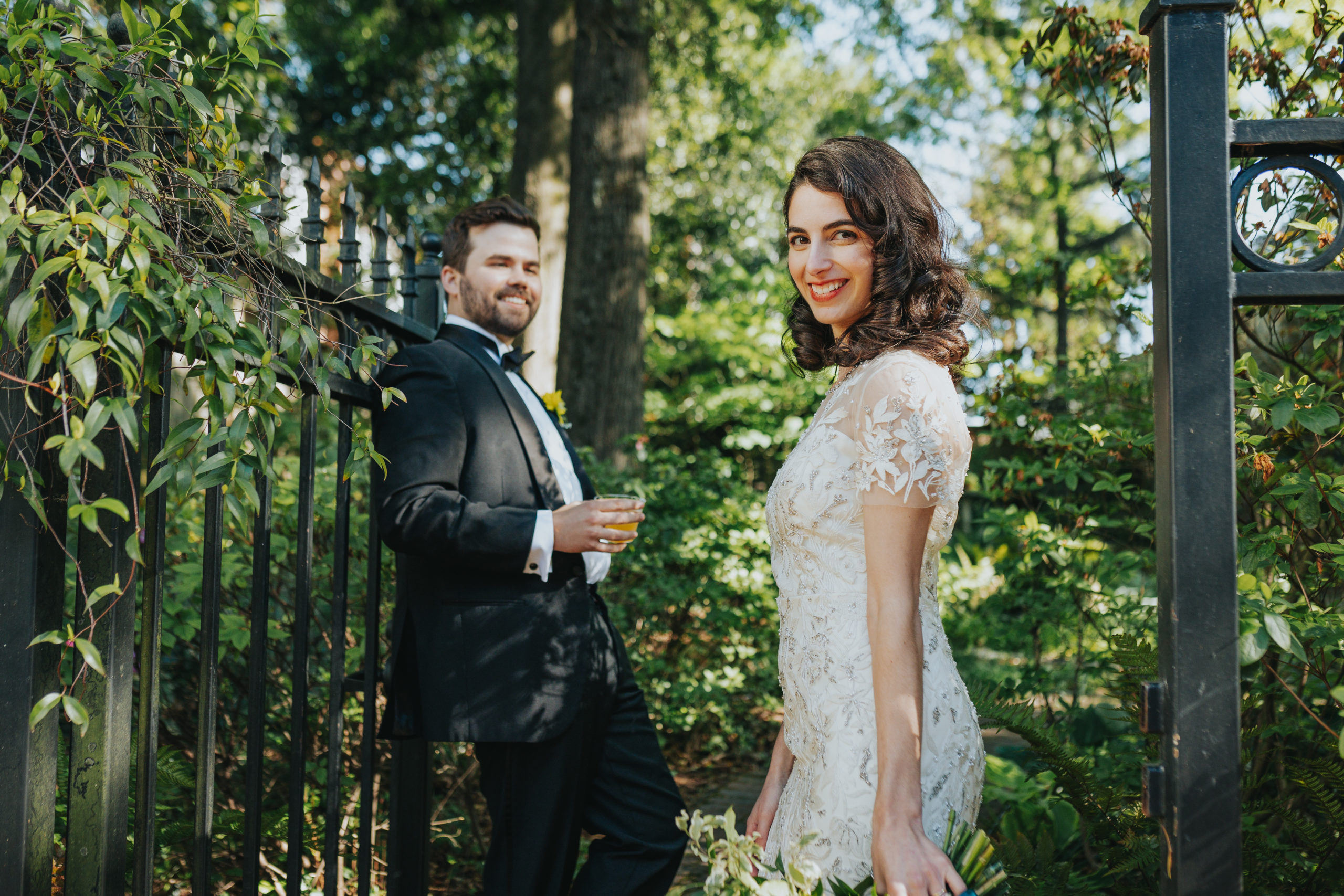 Trolley Barn Bride and Groom Portrait Atlanta Wedding Photographers Photography