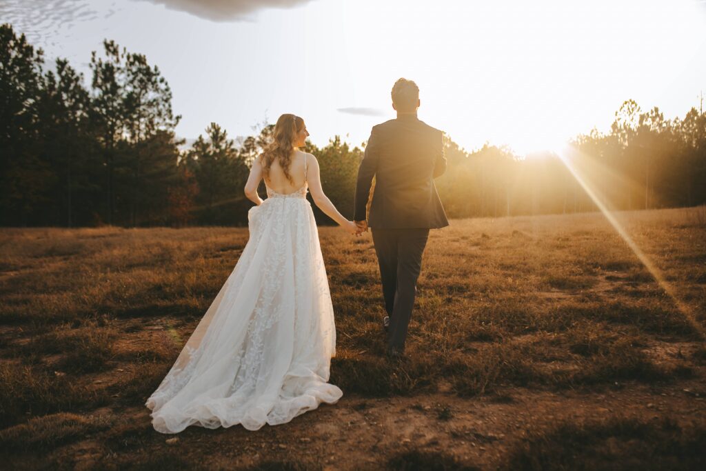 Atlanta Wedding Photographers Sunset golden hour wedding photos
