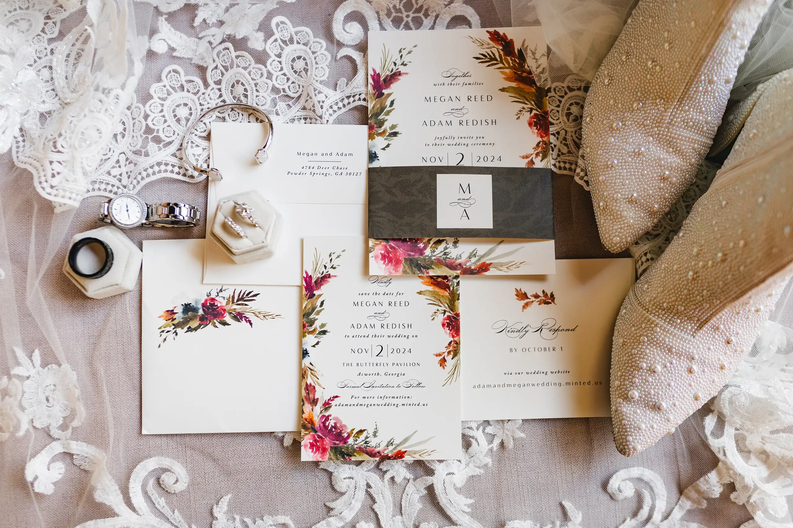 Details Wedding Megan Adam Butterfly Pavillion Love and Story