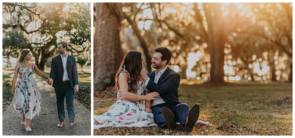 Oaks and Spanish Moss at Golden Hour Engagement Session 