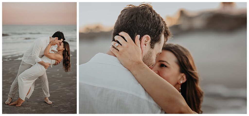 Ocean Waves Jekyll Island Beach Engagement Session 