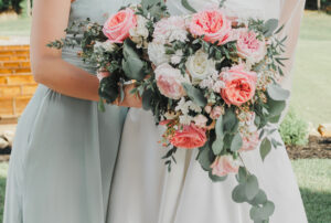 Pink garden rose bouquets for a wedding by Ornate Events & Floral