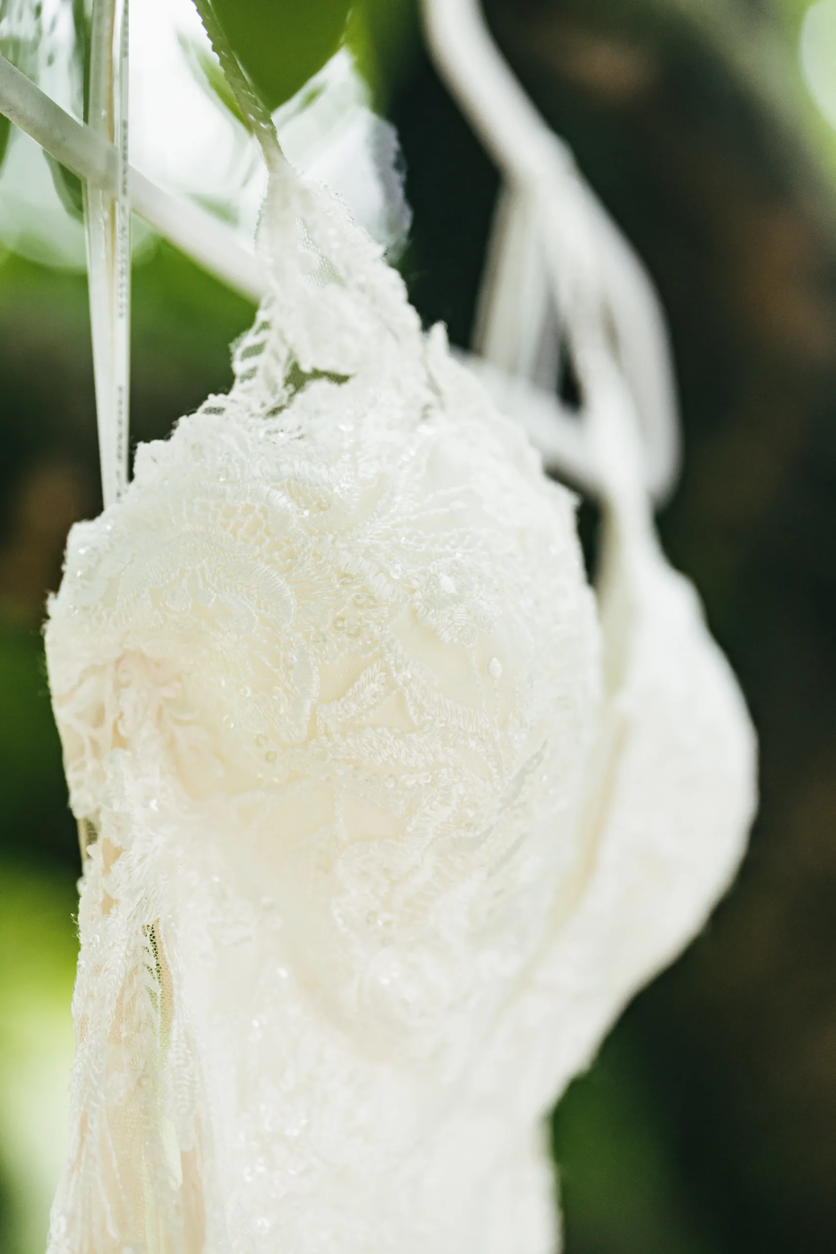 Wedding Details: the lace bodice of her gown up close at a wedding at the Payne-Corley House in Duluth, GA