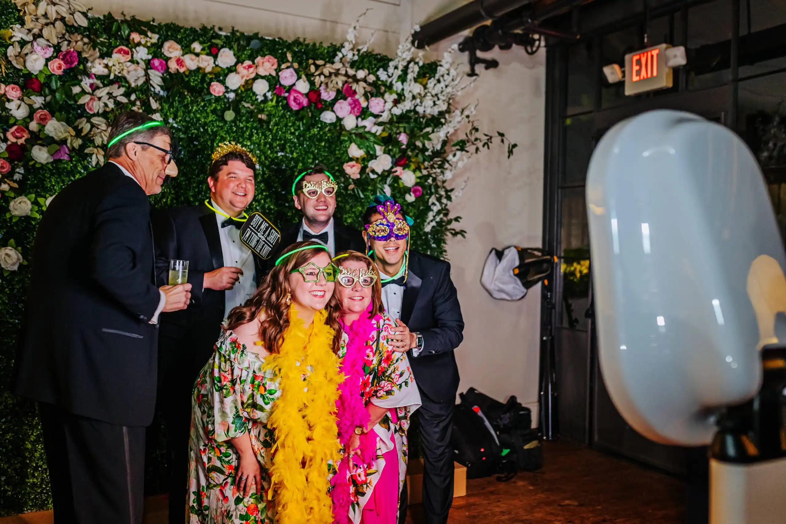 Photo booth at a wedding reception at Summerour Studios in Atlanta